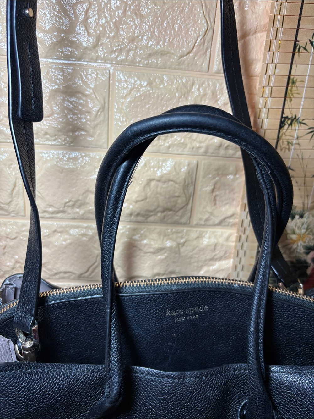 kate spade Black Pebble Leather Tote with Heart Charm - Picture 4 of 17